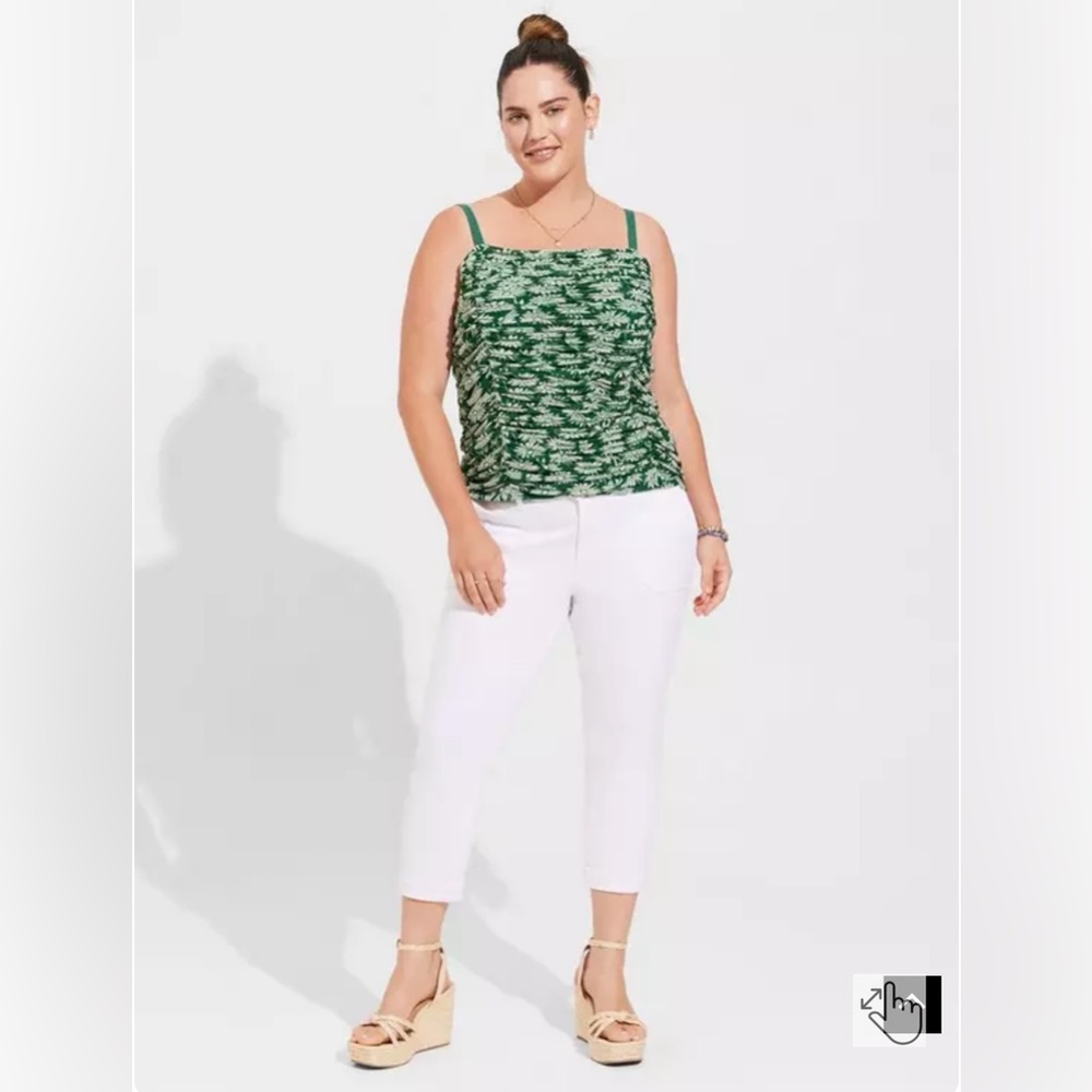 Torrid Stretch Mesh Cropped Shirred Cami Top